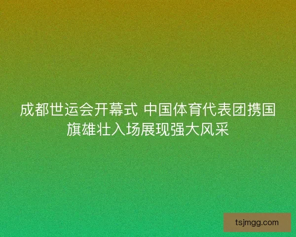 成都世运会开幕式 中国体育代表团携国旗雄壮入场展现强大风采